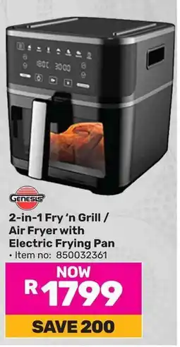 Game GENESIS 2-in-1 Fry 'n Grill/ Air Fryer with Electric Frying Pan offer