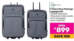 Game MAINSTAYS Grey Melange Luggage Set offer