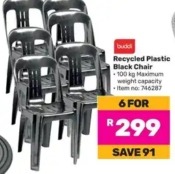 Game Buddi Recycled Plastic Black Chair offer