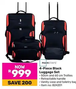 Game MAINSTAYS Black Luggage Set offer