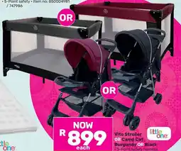 Game Little One Vito Stroller OR Camp Cot Burgundy OR Black offer