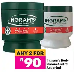 Game Ingram's Body Cream Assorted offer