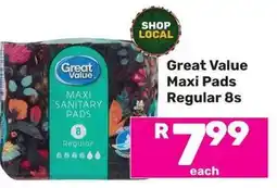 Game Great Value Maxi Pads Regular offer