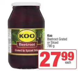 Spar Koo Beetroot Grated or Sliced offer