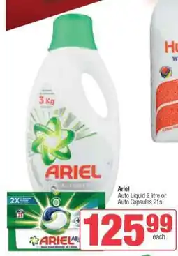 Spar Ariel Auto Liquid 2 litre or Auto Capsules 21s offer