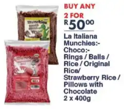 President Hyper La Italiana Munchies Choco Rings/ Balls/ Rice/ Original Rice/ Strawberry Rice/ Pillows with Chocolate offer