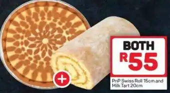 Pick n Pay PnP Swiss Roll 15cm and Milk Tart 20cm offer