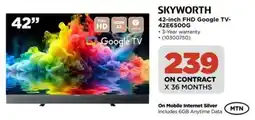 HiFi Corp SKYWORTH 42-inch FHD Google TV- 42E6500G offer