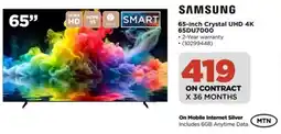 HiFi Corp SAMSUNG 65-inch Crystal UHD 4K 65DU7000 offer