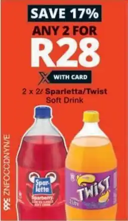 Checkers Sparletta/ Twist Soft Drink offer