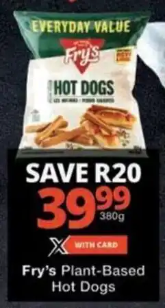 Checkers Fry's Plant-Based Hot Dogs offer