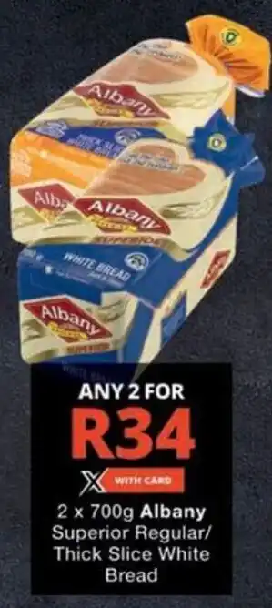 Checkers Albany Superior Regular/ Thick Slice White Bread offer
