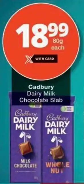 Checkers Cadbury Dairy Milk Chocolate Slab offer