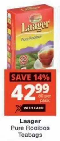 Checkers Laager Pure Rooibos Teabags offer