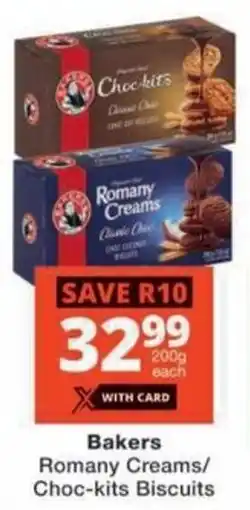 Checkers Bakers Romany Creams/ Choc-kits Biscuits offer