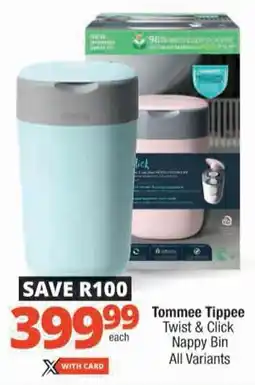 Checkers Tommee Tippee Twist & Click Nappy Bin All Variants offer