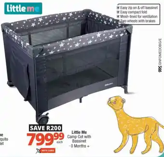 Checkers Little Me Camp Cot with Bassinet offer