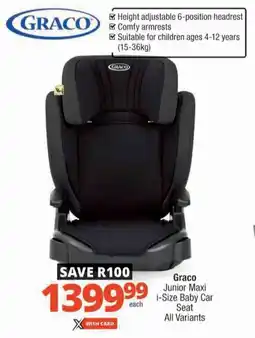 Checkers Graco Junior Maxi i-Size Baby Car Seat All Variants offer