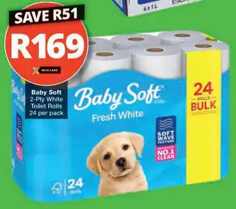 Checkers Hyper Baby Soft 2-Ply White Toilet Rolls offer