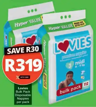Checkers Hyper Lovies Bulk Pack Disposable Nappies offer