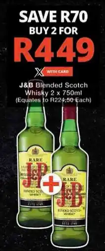 Checkers Hyper J&B Blended Scotch Whisky offer