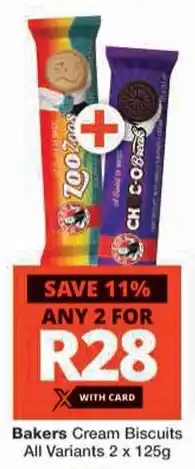 Checkers Hyper Bakers Cream Biscuits All Variants offer