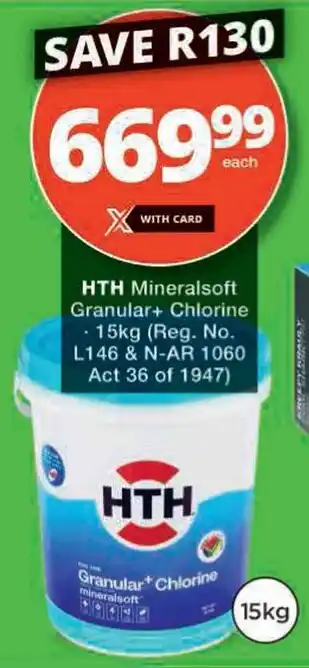 Checkers Hyper HTH Mineralsoft Granular+ Chlorine offer