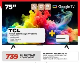 HiFi Corp TCL 75-Inch QLED Google TV-75P7K offer