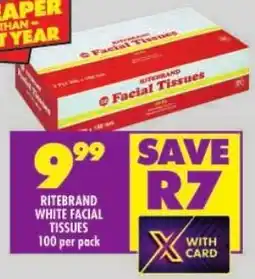Shoprite Ritebrand white facial tissues offer