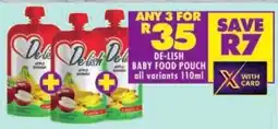 Shoprite De-lish baby food pouch offer