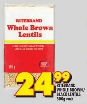 Shoprite Ritebrand Whole Brown Lentils offer