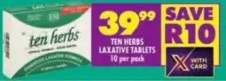 Shoprite Ten herbs laxative tablets offer