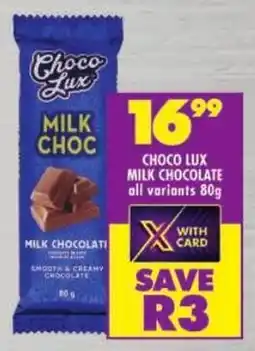 Shoprite Choco lux milk chocolate offer