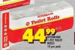 Shoprite Ritebrand 1-ply Toilet Rolls offer