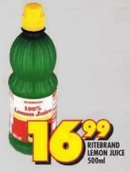 Shoprite Ritebrand lemon juice offer