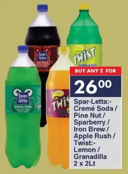 President Hyper Spar-Letta Cremé Soda/ Pine Nut/ Sparberry/ Iron Brew/ Apple Rush/ Twist Lemon/ Granadilla offer