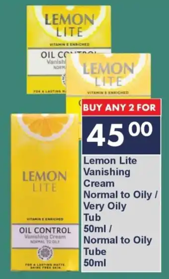 President Hyper Lemon Lite Vanishing Cream Normal to Oily/ Very Oily Tub/ Normal to Oily Tube offer