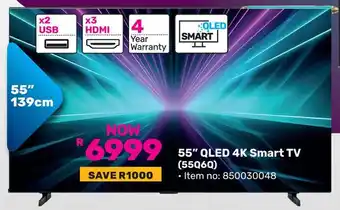 Game Hisense 55" QLED 4K Smart TV offer