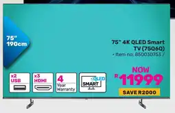 Game Hisense 75" 4K QLED Smart TV offer