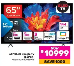 Game TCL 65" QLED Google TV offer