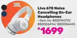 Game JBL Live 670 Noise Cancelling On-Ear Headphones offer