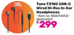 Game JBL Tune T310C USB-C Wired Hi-Res In-Ear Headphones offer