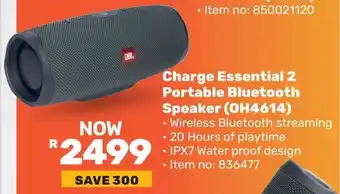 Game JBL Charge Essential 2 Portable Bluetooth Speaker offer