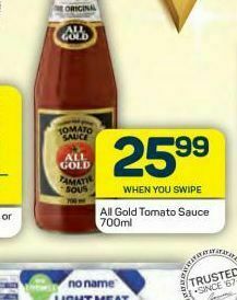 Pick n Pay All gold tomato sauce offer