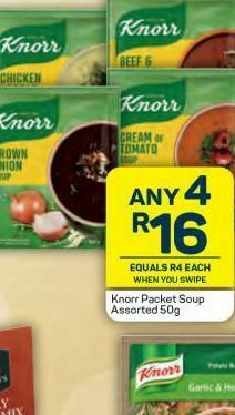 Pick n Pay Knorr packet soup 4 offer