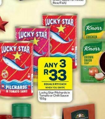 Pick n Pay Lucky star pilchards in tomato sauce 3 offer