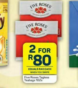 Pick n Pay Five roses tea bags 2 offer