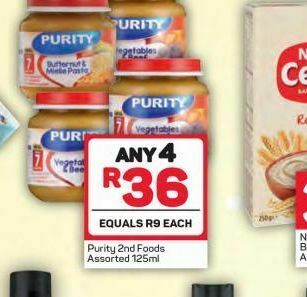 Pick n Pay Purity baby food 4 offer