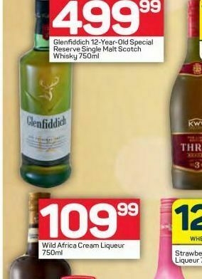 Pick n Pay Glenfiddich 12 yo scotch whisky offer