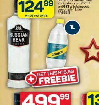 Pick n Pay Russian bear vodka offer